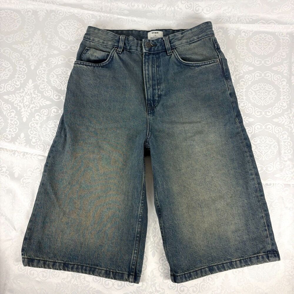 Cotton On "Super Baggy Jort" Jean Shorts 100% Cotton Skater Grunge Size 28